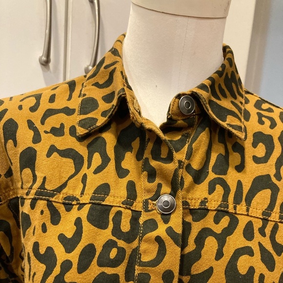 Animal Print Denim Long Jacket/Dress - L NWOT - Picture 8 of 11